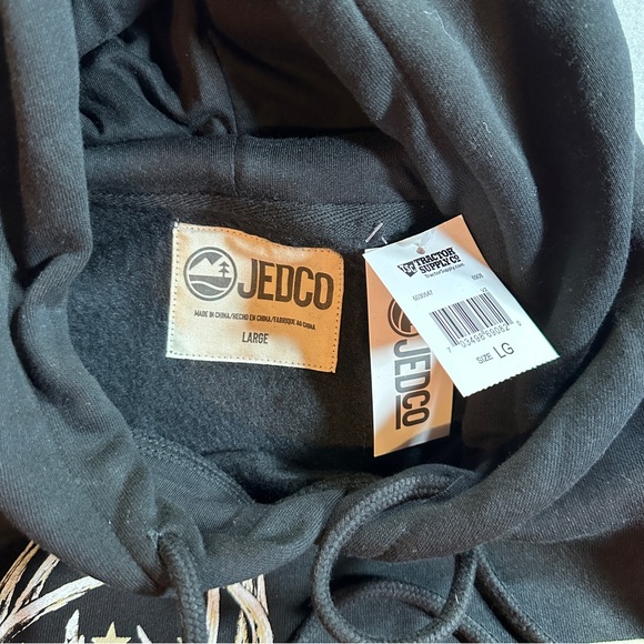 NWT JedCo Tractor Supply Freedom Camo Deer American Flag Hoodie Men Medium Black - Picture 4 of 7